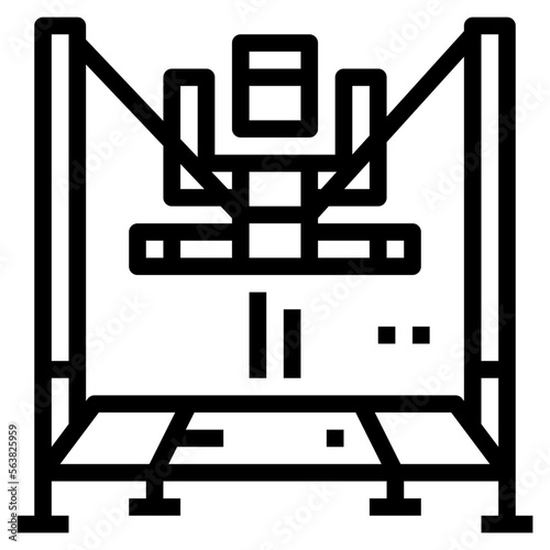 bungee jumping line icon style