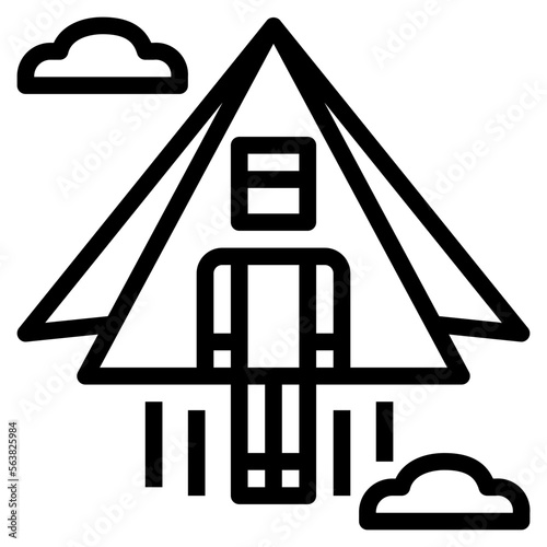 Hang gliding line icon style