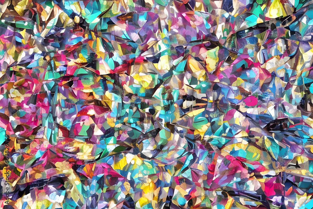 Vibrant confetti background. Bright backdrop. Slide wallpaper abstract. AI generated