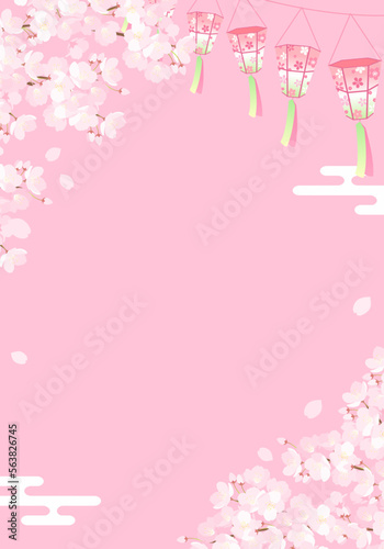 桜まつりのベクターイラスト背景(デザインテンプレート)