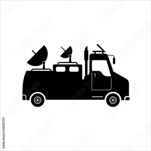 Ob Van Icon, Outside Broadcasting Van, Production Truck Icon, Television Mobile Production Control Room Vehicle photo