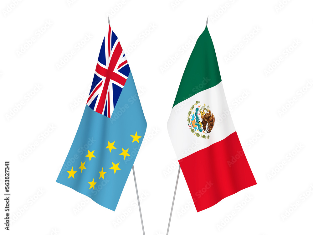 Tuvalu and Mexico flags