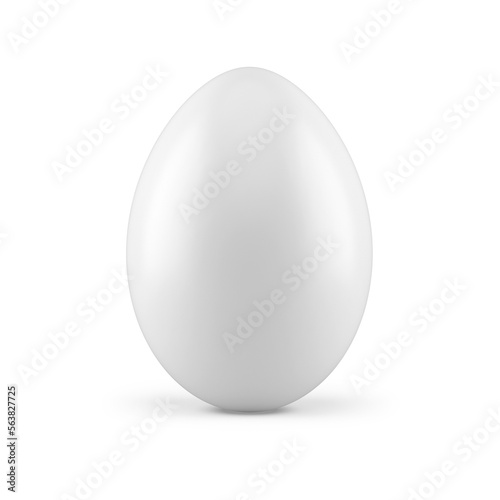 White Easter egg classic festive holiday protein treat 3d icon design element realistic
