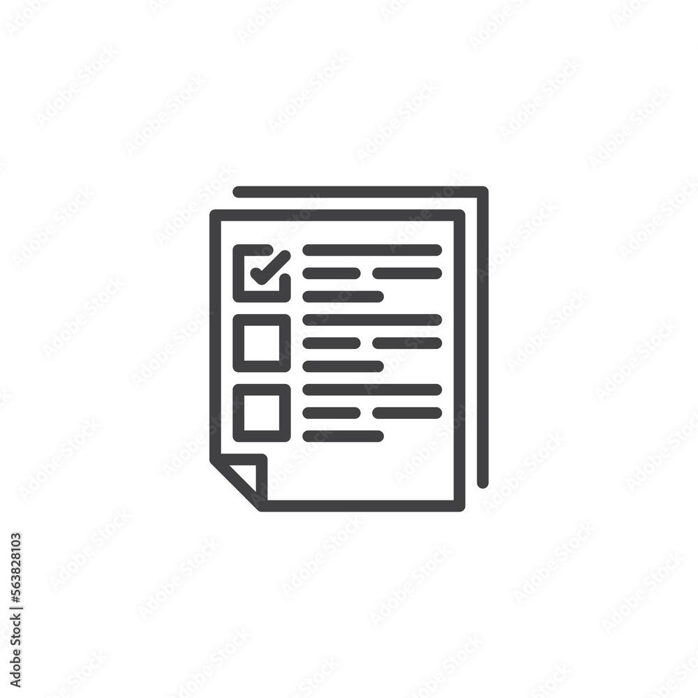 Survey form line icon Survey form line icon