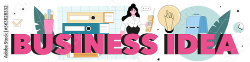 Business idea typographic header. Creative innovations or solutions