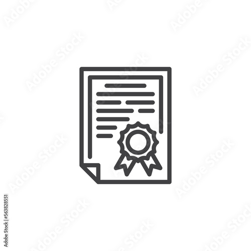 Standard certificate line icon