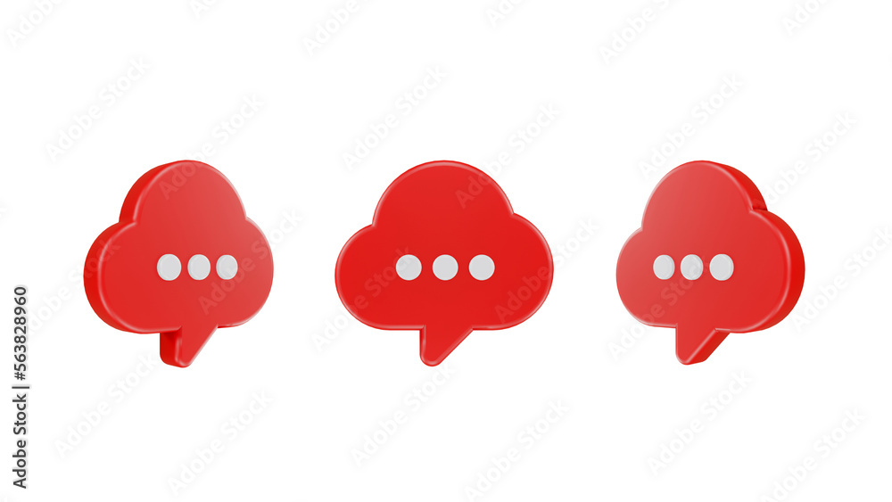 minimal chat bubble symbol of social media messages 3d illustration