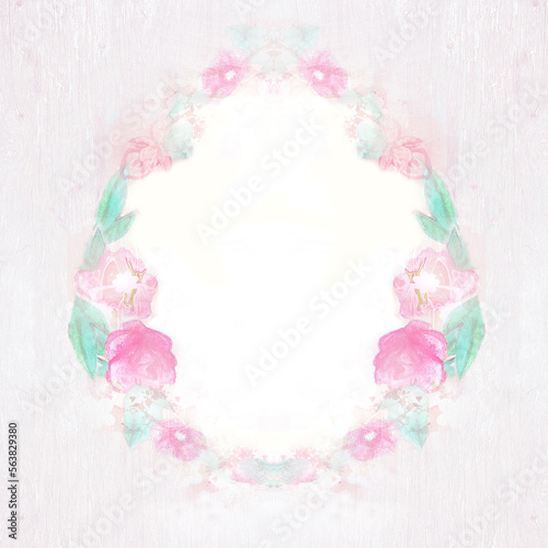 Vintage elegant frame with flowers in retro style