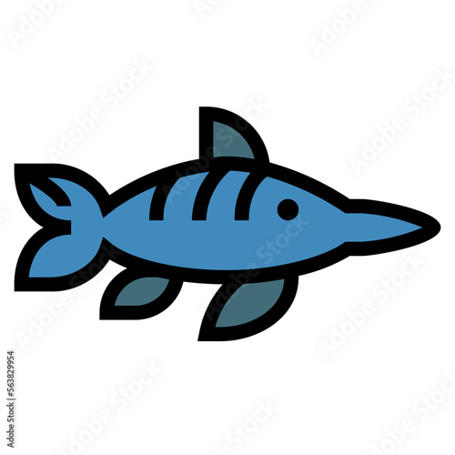 ichthyosaurus filled outline icon style