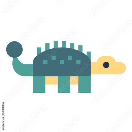 ankylosaurus flat icon style