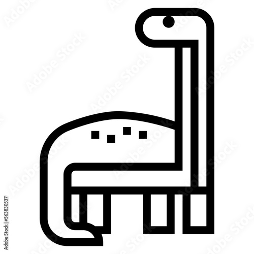 diplodocus line icon style