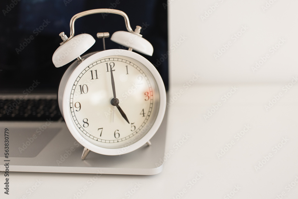 Naklejka premium Time Management at Work Productivity Time Clock