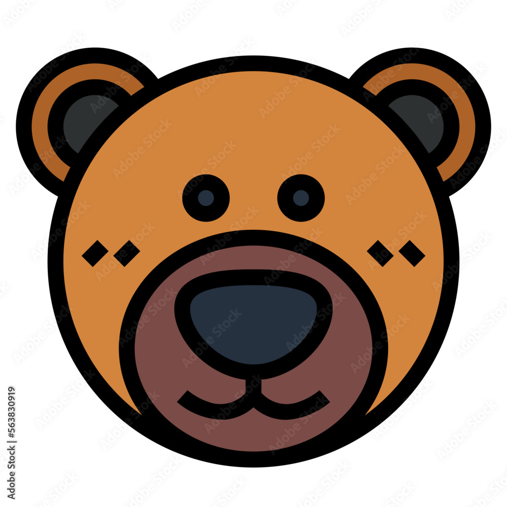 bear filled outline icon style bear filled outline icon style