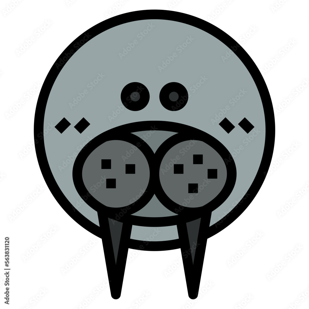 Naklejka premium walrus filled outline icon style