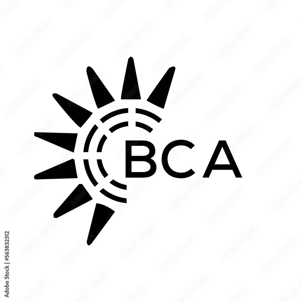 BCA letter logo. BCA image on white background and black letter. BCA