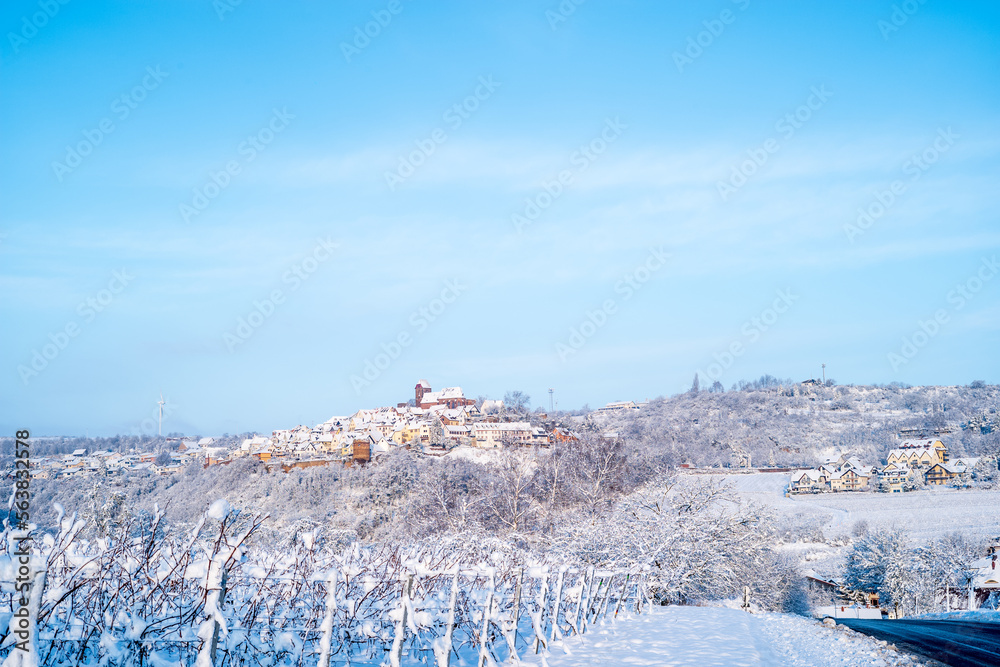 Fototapeta premium dorf mit burg in der pfalz