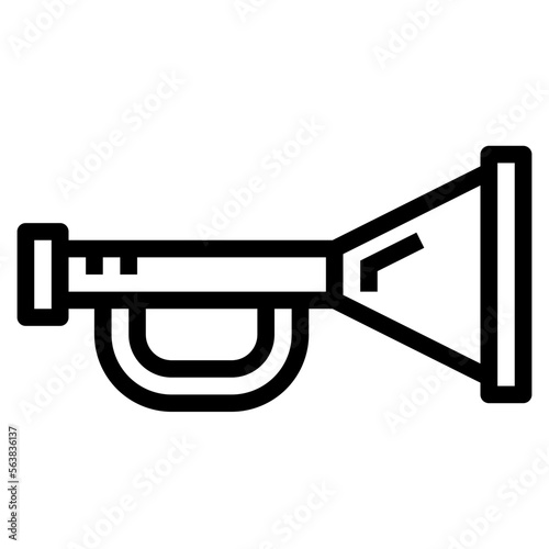 Horn line icon style