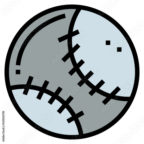 Baseball ball filled outline icon style