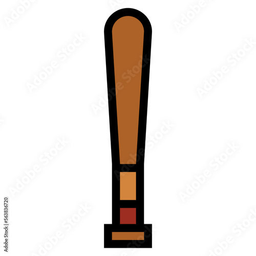 Baseball bat filled outline icon style