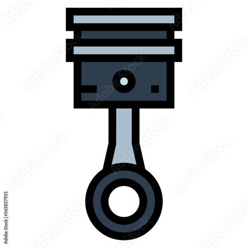 piston filled outline icon style