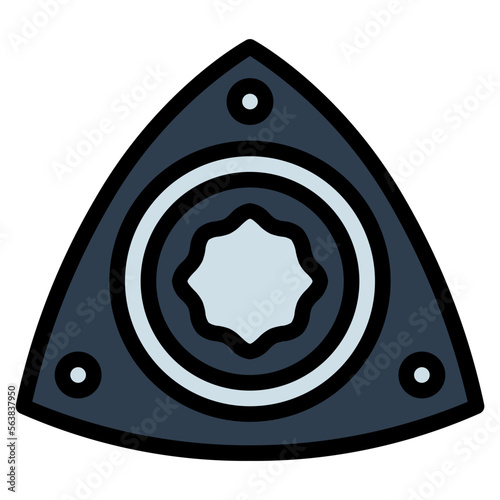 rotary engine filled outline icon style