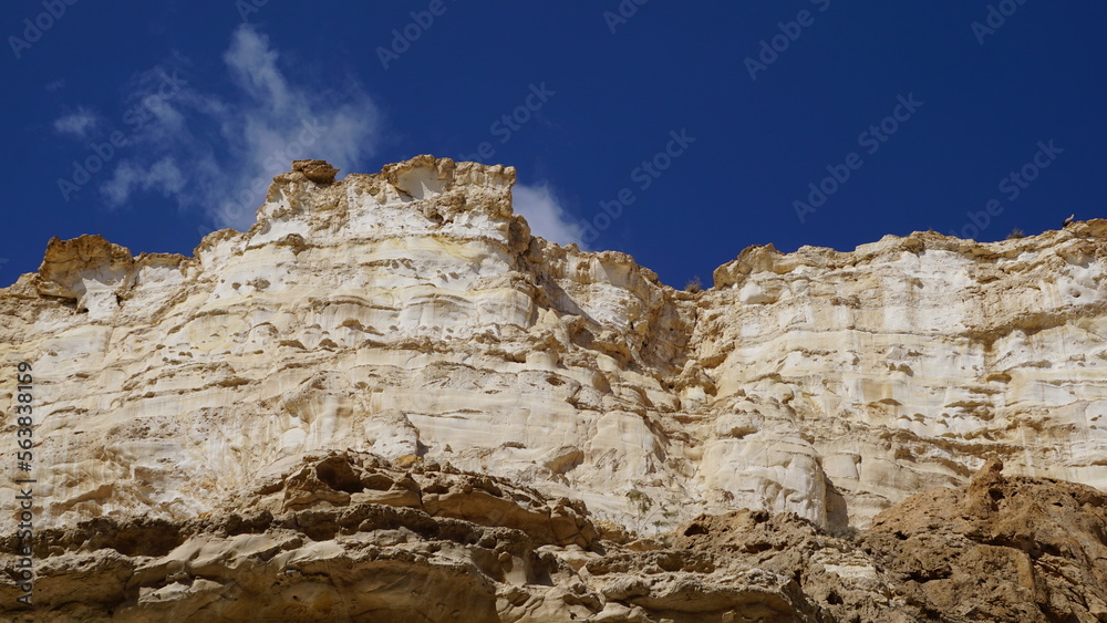 The canyon of the En Avdat National Park in the Negev desert in Israel in the month of January