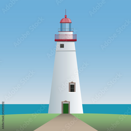 Marblehead Lighthouse, Ohio, United States was built 1822. Situated at lake Erie, Great Lakes of America.
