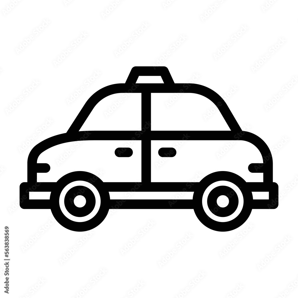 taxi line icon illustration vector graphic
