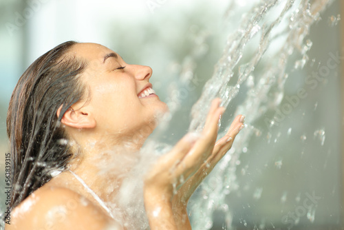 Woman enjoying water in spa