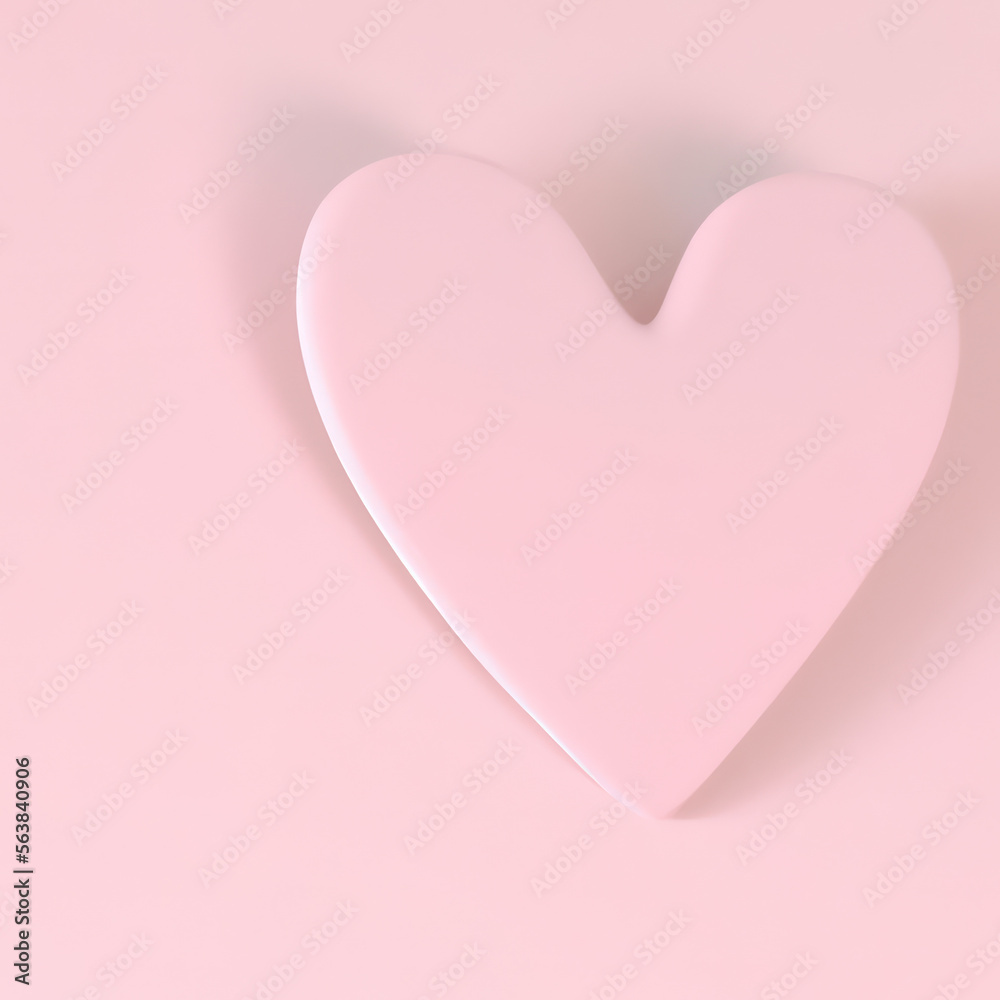 pink heart on a pink background. Generative AI. 
