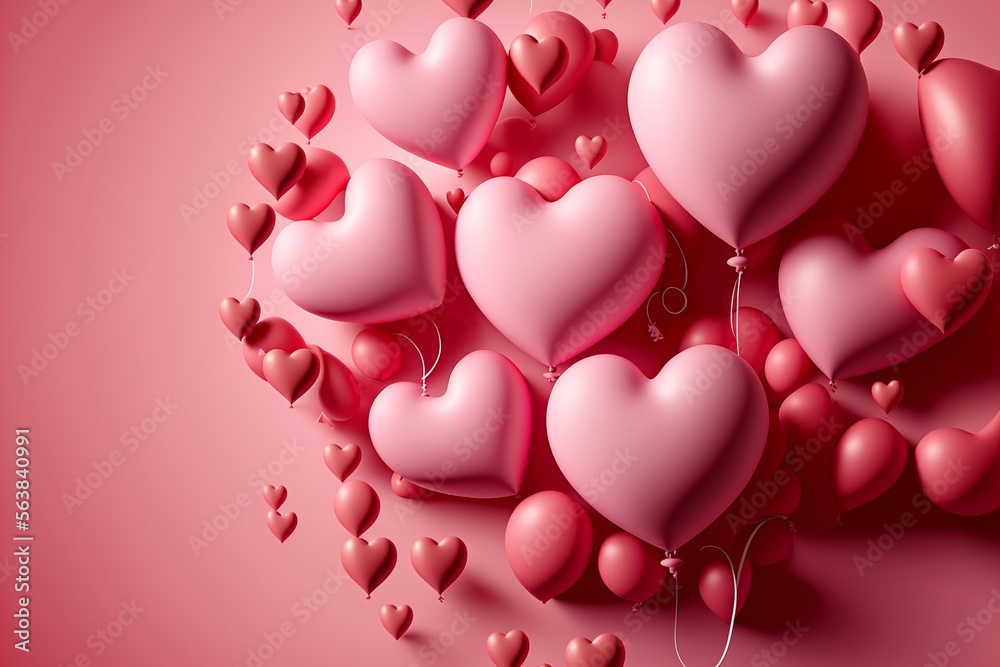 Valentine's Day Love in the Air: Heart Balloons Generated by AI