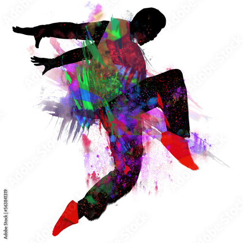 Watercolor Dancer drawing, silhouette of a dancing person, Watercolor dancing man, Hiphop dance, Break Dance