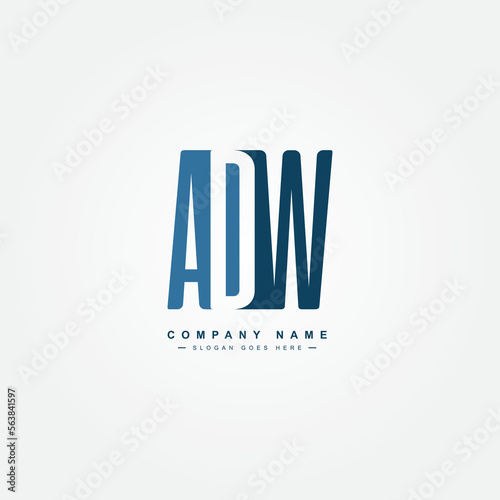 Initial Letter ADW Logo - Minimal Business Logo for Alphabet A, D and W photo