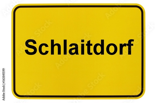 Illustration eines Ortsschildes der Gemeinde Schlaitdorf in Baden-Württemberg photo