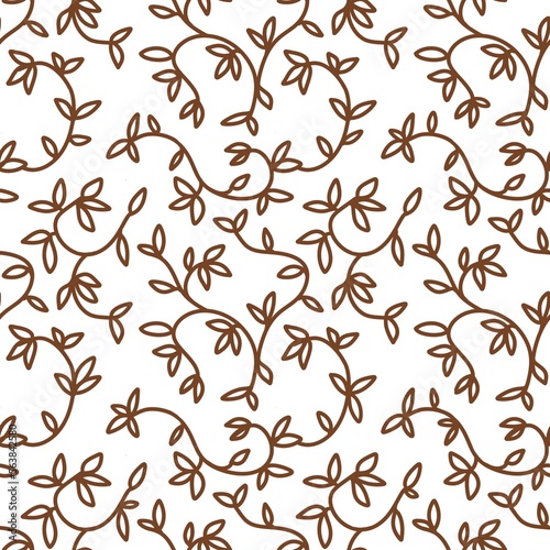 Decorative floral ornament abstract seamless pattern