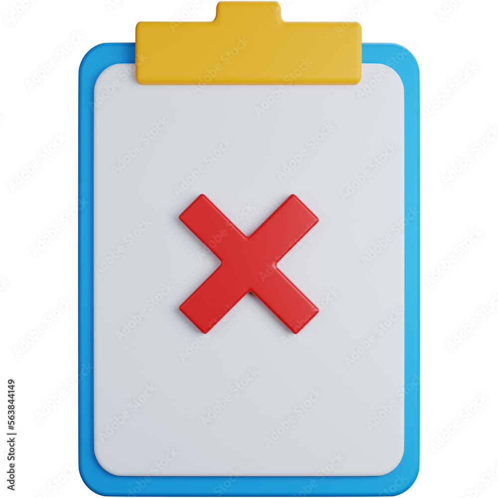 Fototapeta premium 3d rendering unfinished task with a cross isolated