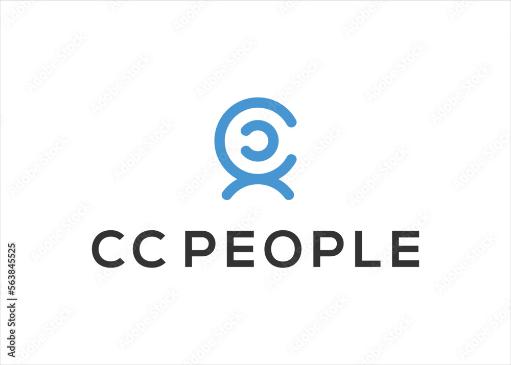 Letter CC With People Logo Design Vector template Letter CC With People Logo Design Vector template