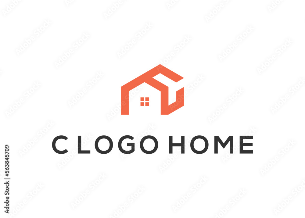 home logo vector. letter C and Home logo vector. home logo vector. letter C and Home logo vector.