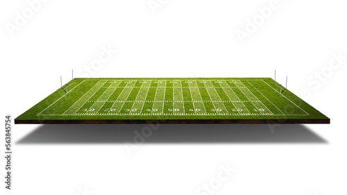 3D american football - playing field from above isolated of free PNG Background. A huge copy space texture panorama