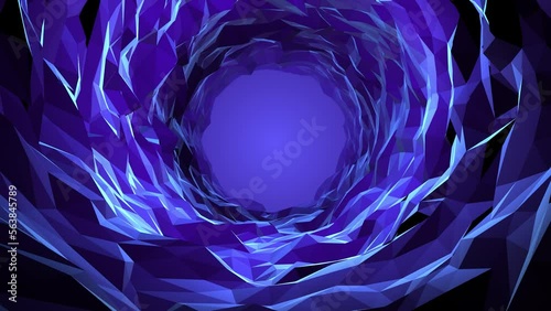 Rock Tunnel Low Poly Geometric Animation