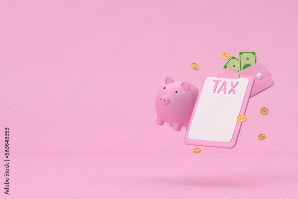 Tax Day Reminder Concept. Businessman submit tax by online concept, online tax payment and report. Business income. 3d illustration. Tax Day Reminder Concept. Businessman submit tax by online concept, online tax payment and report. Business income. 3d illustration.