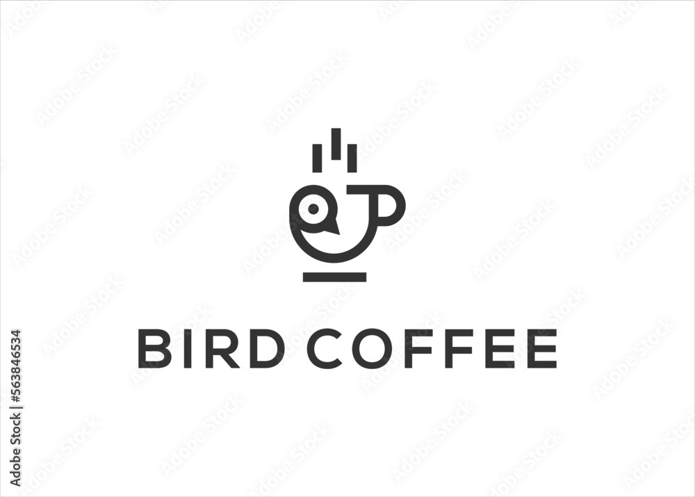 bird coffee cafe logo vector illustration template bird coffee cafe logo vector illustration template