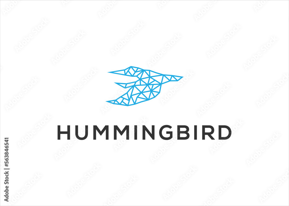hummingbird  logo line outline monoline vector icon illustration