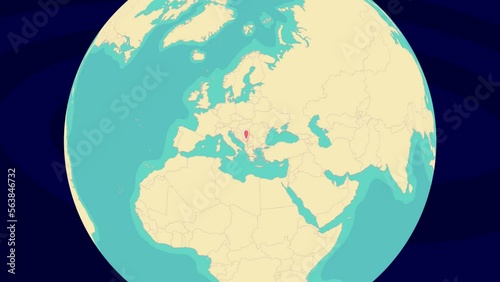 Zooming To Berane Location On Stylish World Globe
 photo