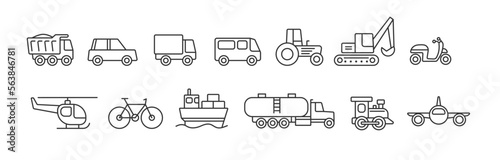 vehicles icon set