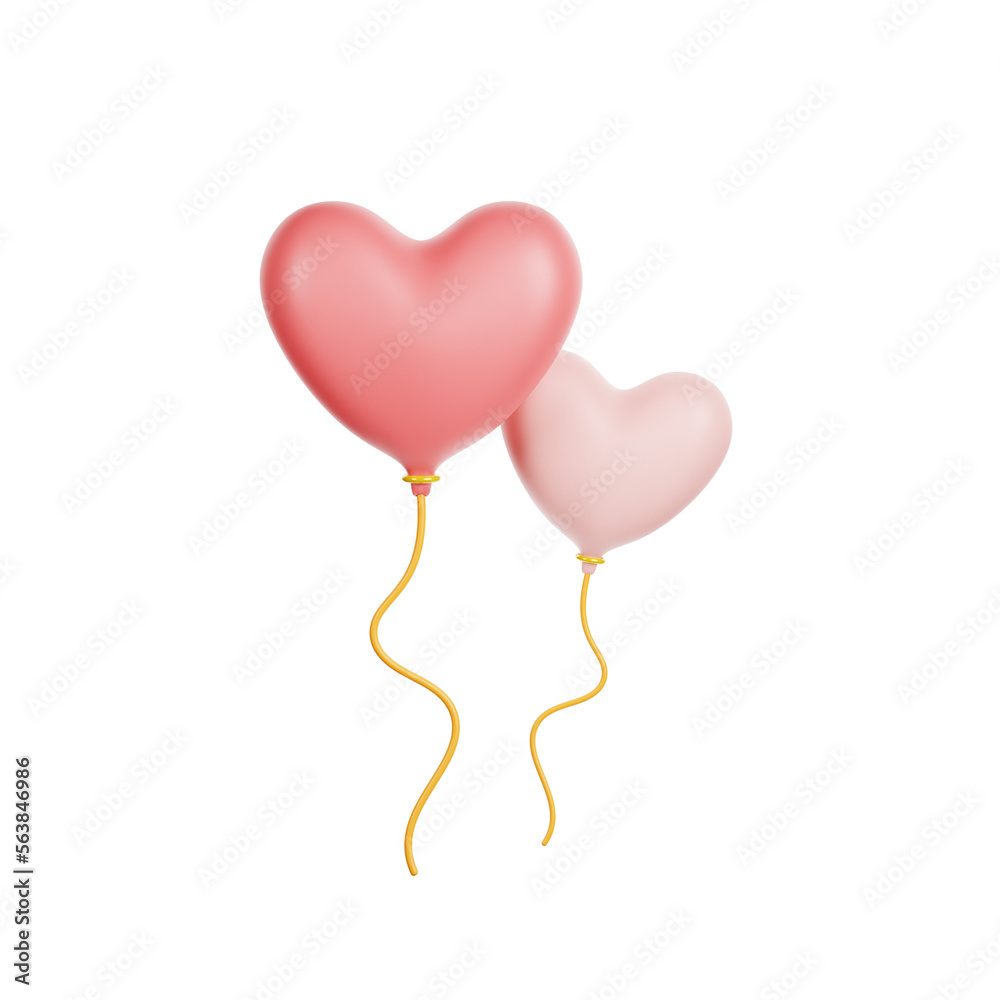 valentine heart baloon 3d Illustration valentine heart baloon 3d Illustration