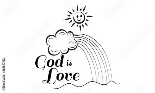 Scripture Illustration for Tattoo design. The message of the Gospel of Jesus Christ. Bible lesson for kids.