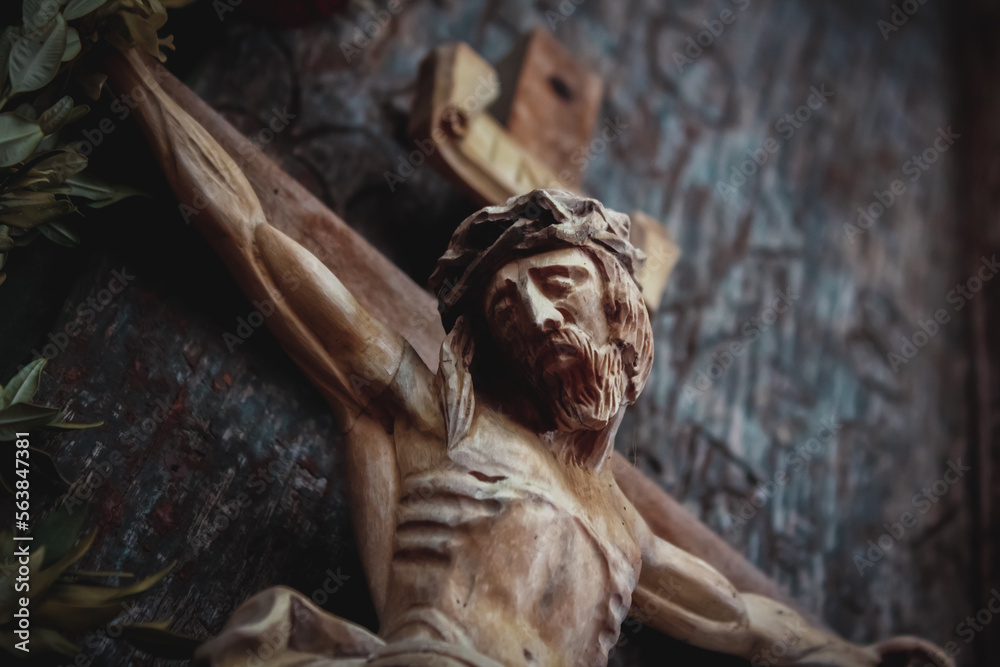Jesus Christ crucified (an ancient wooden statue) (details)