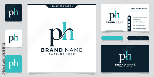 Alphabet letters Initials Monogram logo PH