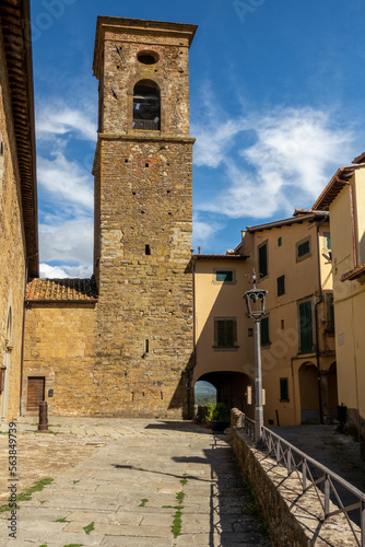 Italy, Tuscany, Poppi, Bell tower of Chiesa di San Fedele church photo